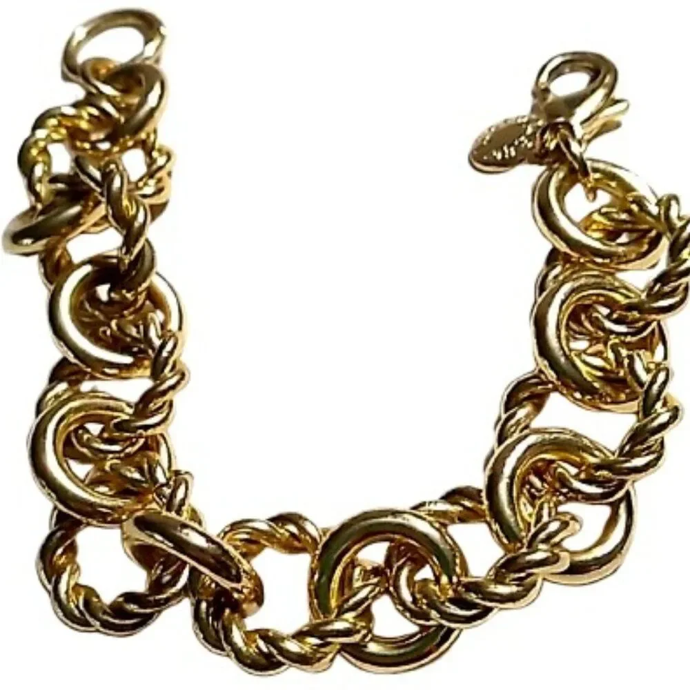 J.Crew Gold-Tone Chain Link Bracelet 8 inch Statement Jewelry Designer